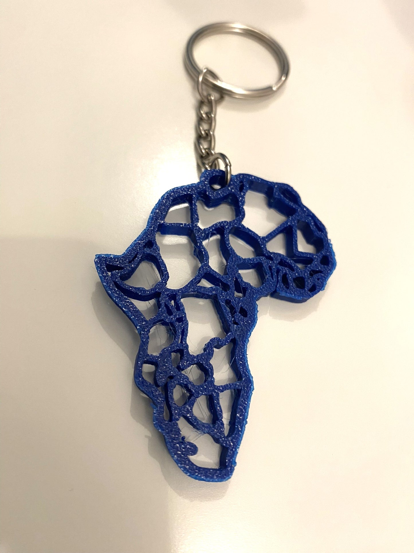 Porte-clés Flexible - Modèle Afrique Continent Géométrique - Bleu marine