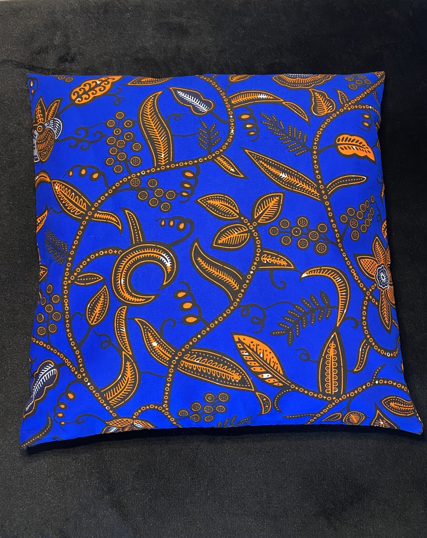 Wax cushion cover - Wedding flower Midnight blue