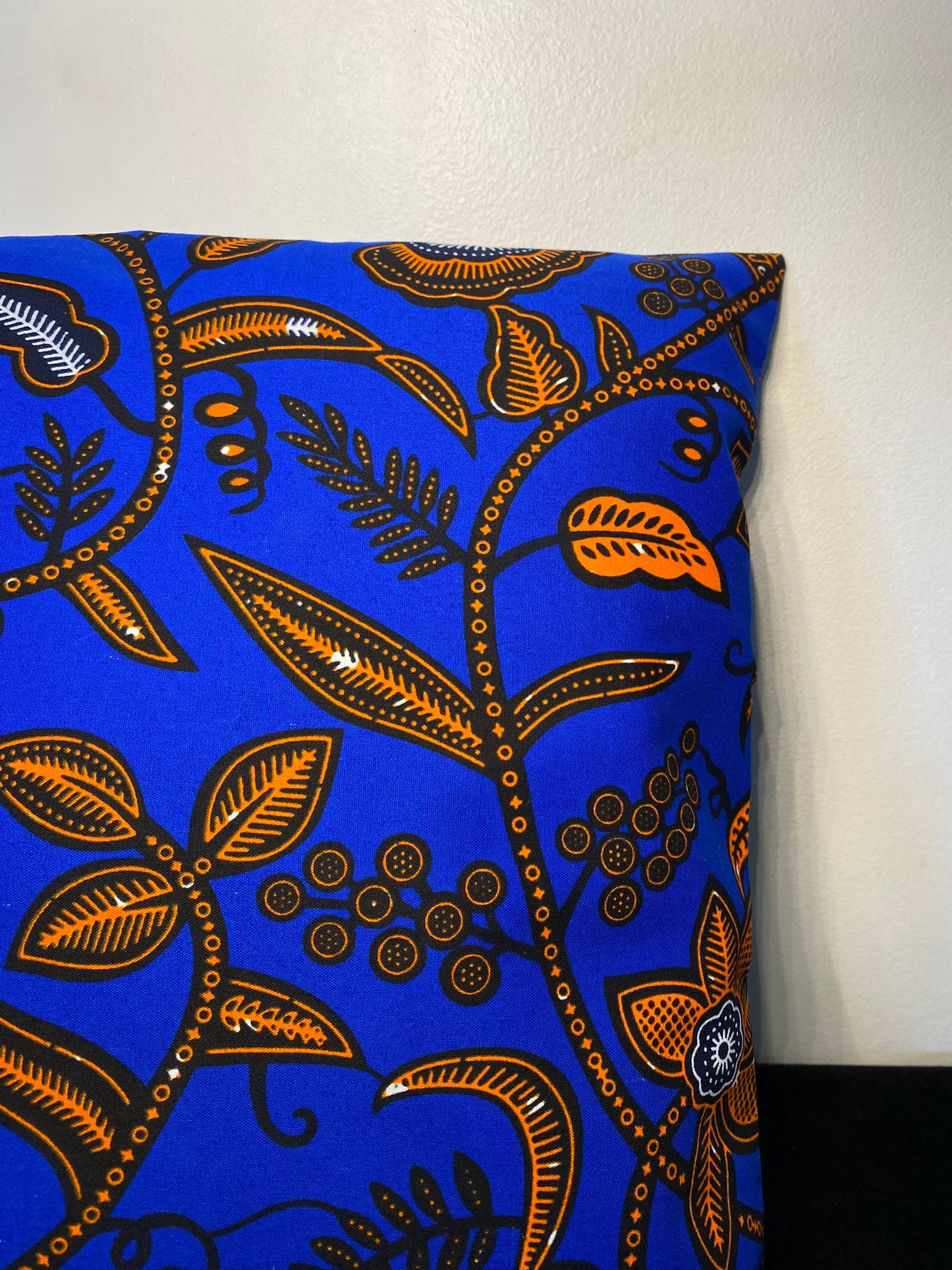 Wax cushion cover - Wedding flower Midnight blue