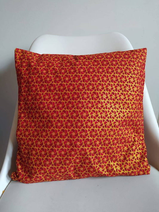 Housse de coussin n°57 - Wax Rouge doré