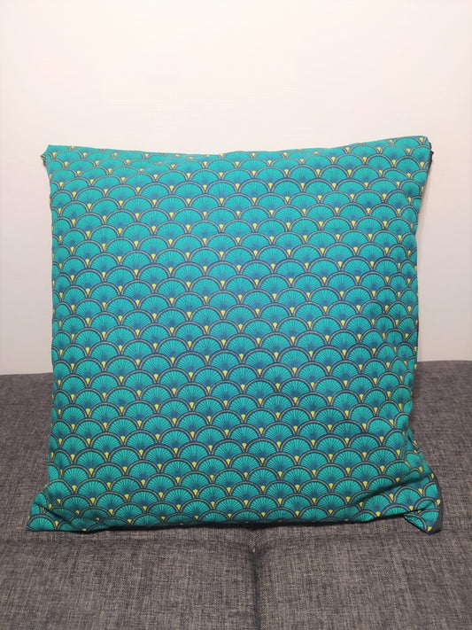 Housse de coussin - Eventails Verts