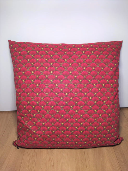 Housse de coussin - Eventails Rouge