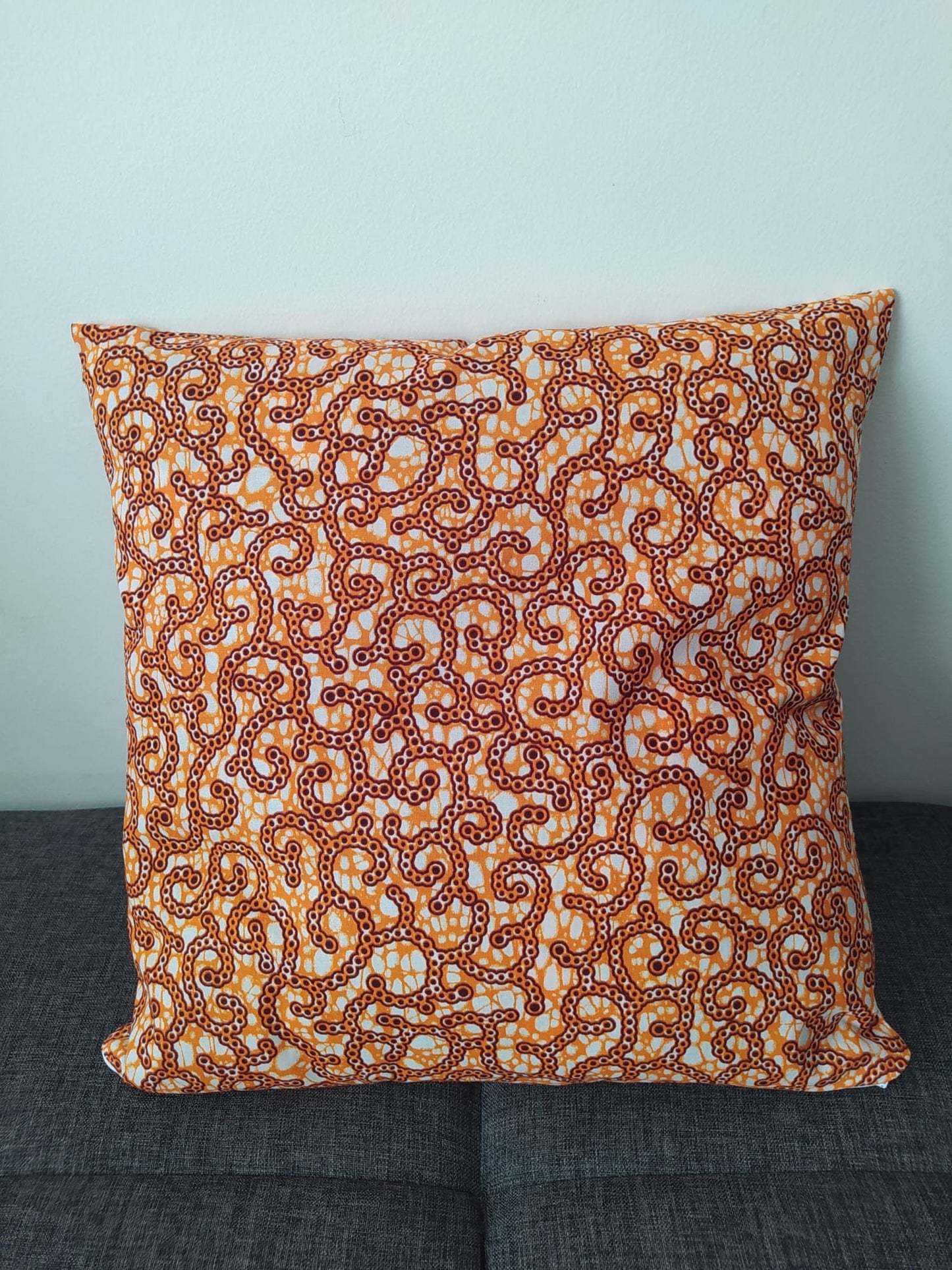 Wax cushion cover - Orange pattern