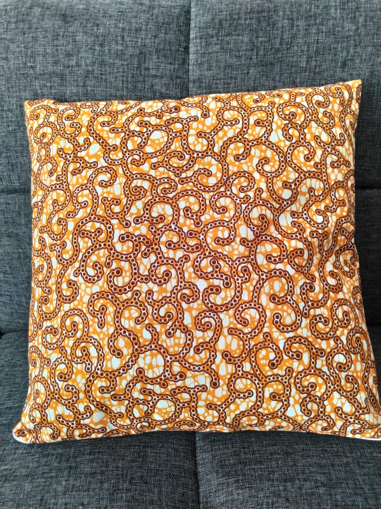 Wax cushion cover - Orange pattern