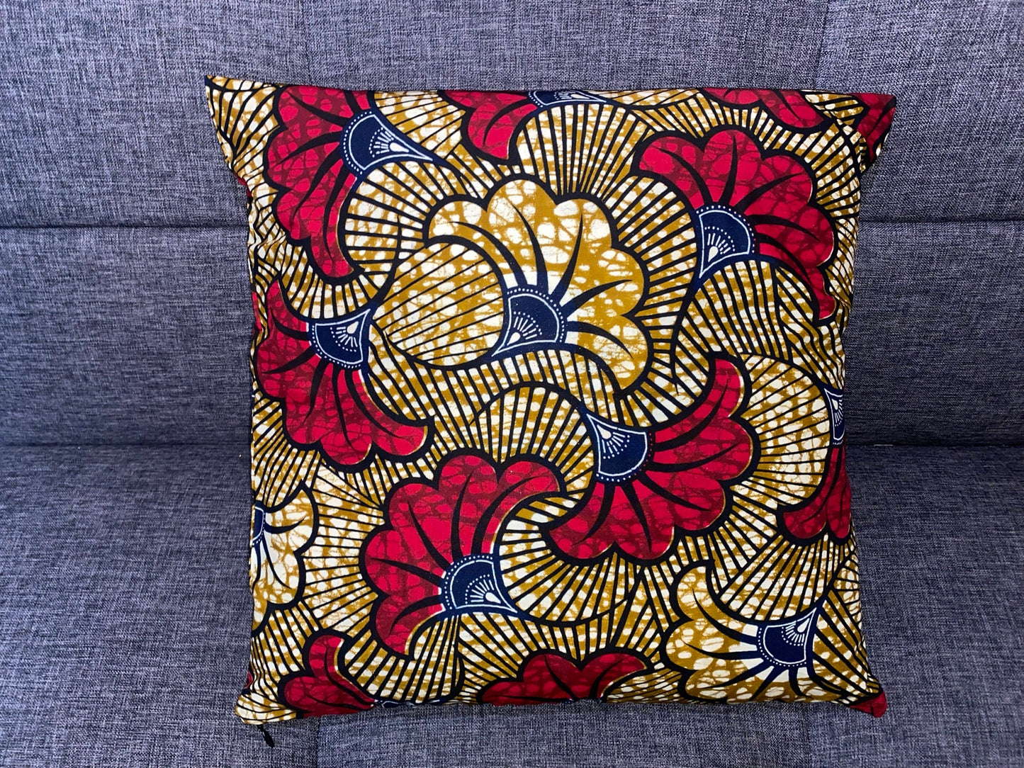 Cushion cover - Premium Quality Cotton - "Wedding Flower" pattern - Burgundy Khaki