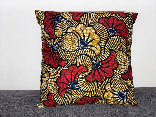 Cushion cover - Premium Quality Cotton - "Wedding Flower" pattern - Burgundy Khaki