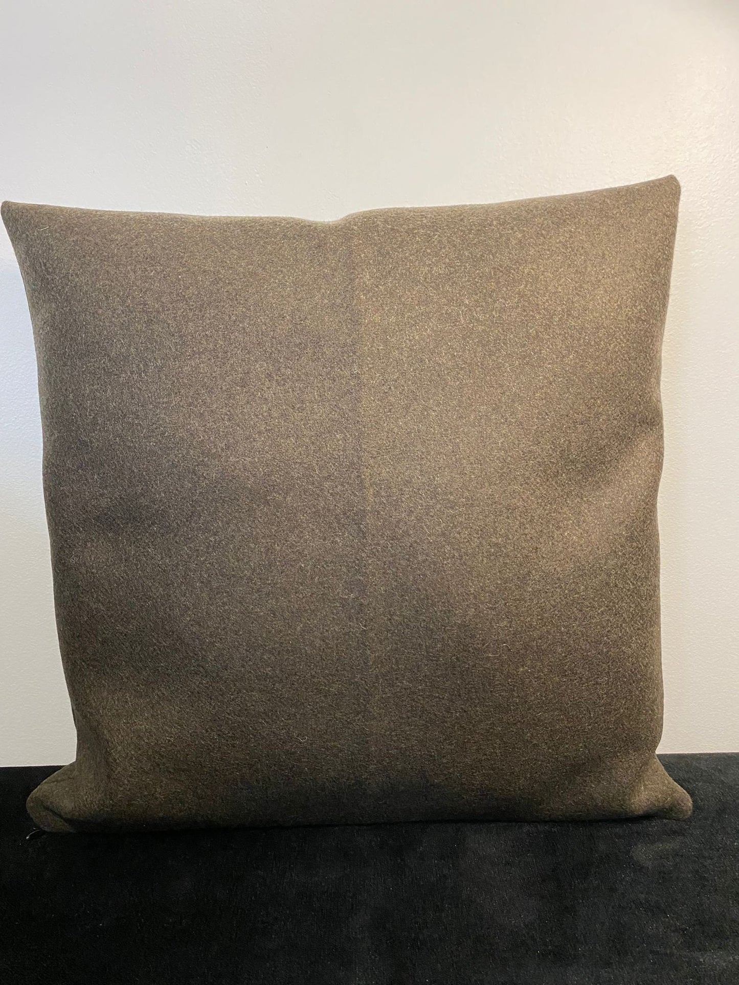 Cushion cover - Brown mottled wool twill