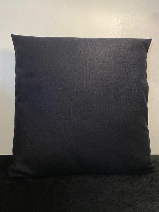 Housse de coussin - Laine tissée sergé bleu insigne