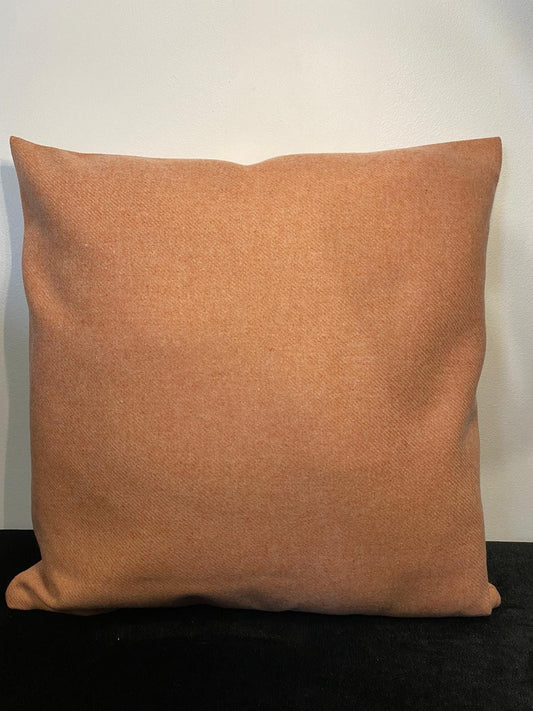 Cushion cover - Coral mottled wool twill