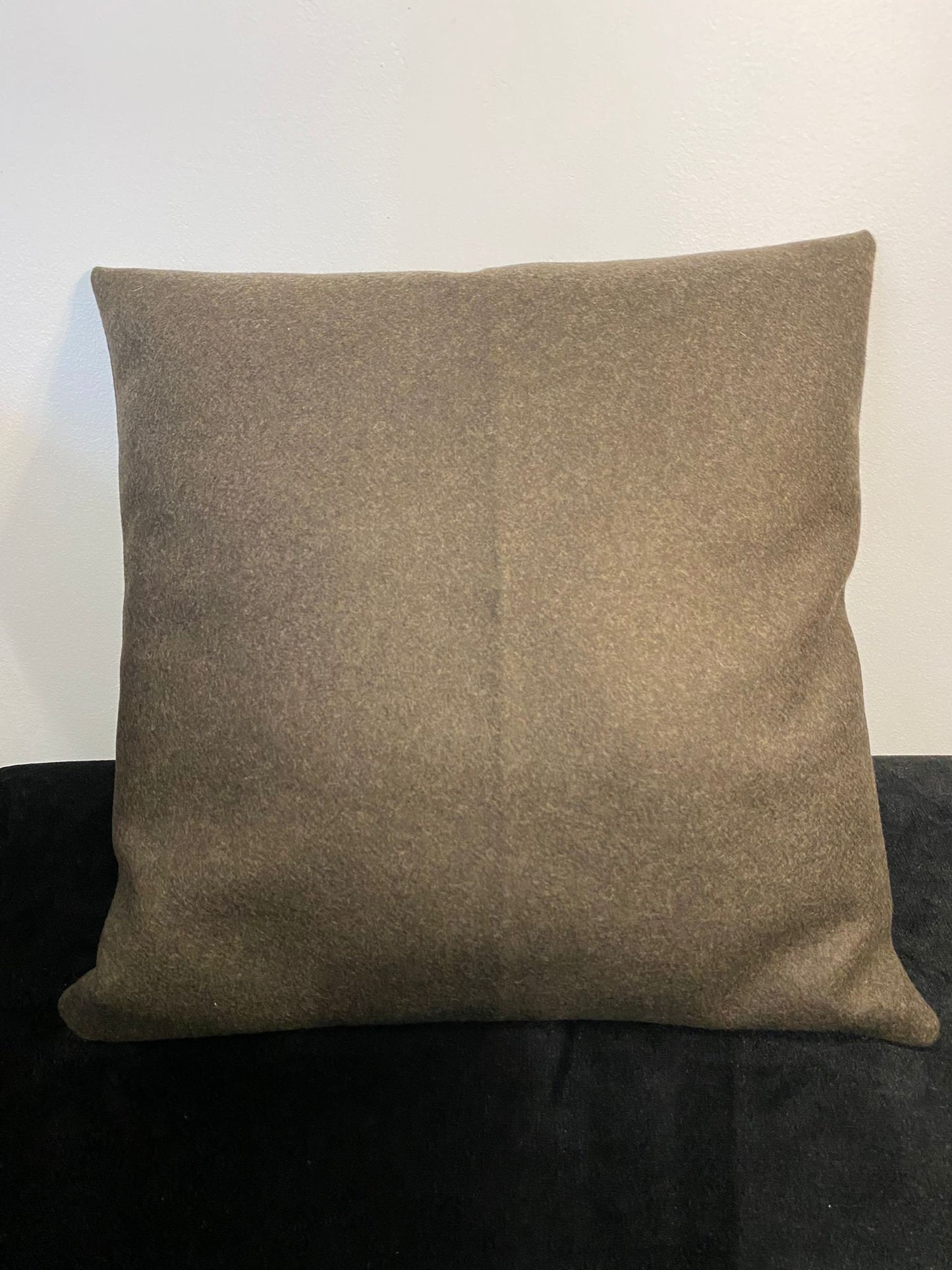 Cushion cover - Brown mottled wool twill