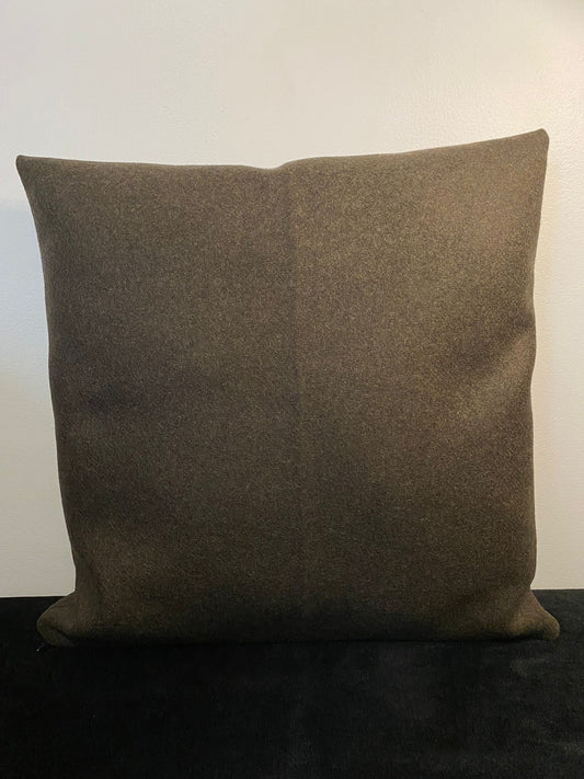 Housse de coussin - Sergé de laine chiné marron