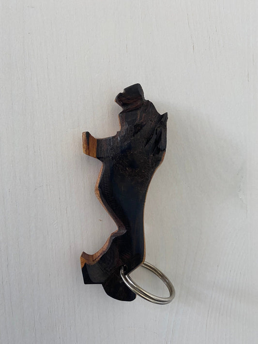 Handcrafted Afro keychain - ebony wood - Lion